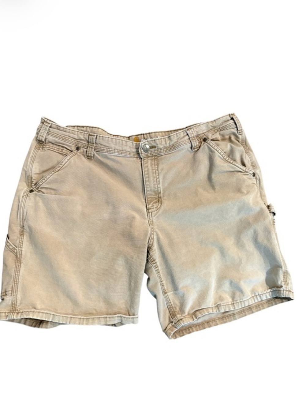 Carhartt Original Fit Carpenter Utility Shorts Women’s Tan Canvas Stretch 18